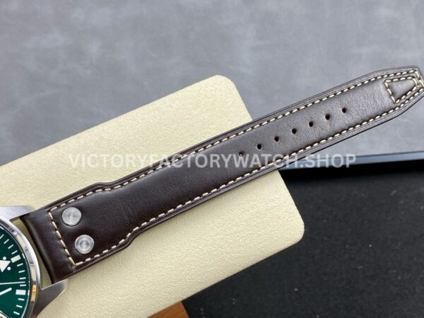 AZ Factory IWC Big Pilot IW501015 Steel Leather Strap Arabic Numerals Green Dial (6) AZ Factory IWC Big Pilot IW501015 Steel Leather Strap Arabic Numerals Green Dial