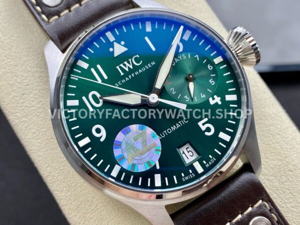 AZ Factory IWC Big Pilot IW501015 Steel Leather Strap Arabic Numerals Green Dial (7) AZ Factory IWC Big Pilot IW501015 Steel Leather Strap Arabic Numerals Green Dial