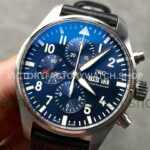 AZ Factory IWC Pilot Chronograph IW37714 41mm Leather Strap Arabic Numerals Blue Dial (7) AZ Factory IWC Pilot Chronograph IW37714 41mm Leather Strap Arabic Numerals Blue Dial