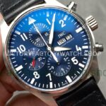 AZ Factory IWC Pilot Chronograph IW37714 41mm Leather Strap Arabic Numerals Blue Dial (9) AZ Factory IWC Pilot Chronograph IW37714 41mm Leather Strap Arabic Numerals Blue Dial