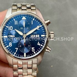 AZ Factory IWC Pilot Chronograph IW388102 41mm Full Steel Arabic Numerals Blue Dial (1) AZ Factory IWC Pilot Chronograph IW388103 41mm steel green dial replica watch