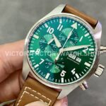 AZ Factory IWC Pilot Chronograph IW388103 41mm Leather Strap Arabic Numerals Green Dial (10) AZ Factory IWC Pilot Chronograph IW388103 41mm Leather Strap Arabic Numerals Green Dial
