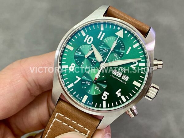 AZ Factory IWC Pilot Chronograph IW388103 41mm Leather Strap Arabic Numerals Green Dial (10) AZ Factory IWC Pilot Chronograph IW388103 41mm Leather Strap Arabic Numerals Green Dial