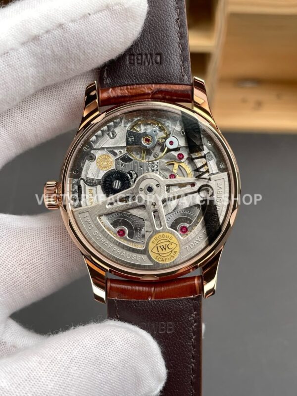 AZ Factory IWC Portuguese Automatic IW500701 42mm Rose Gold Leather Strap Arabic Numerals Silver Dial (3) AZ Factory IWC Portuguese Automatic IW500701 42mm Rose Gold Leather Strap Arabic Numerals Silver Dial