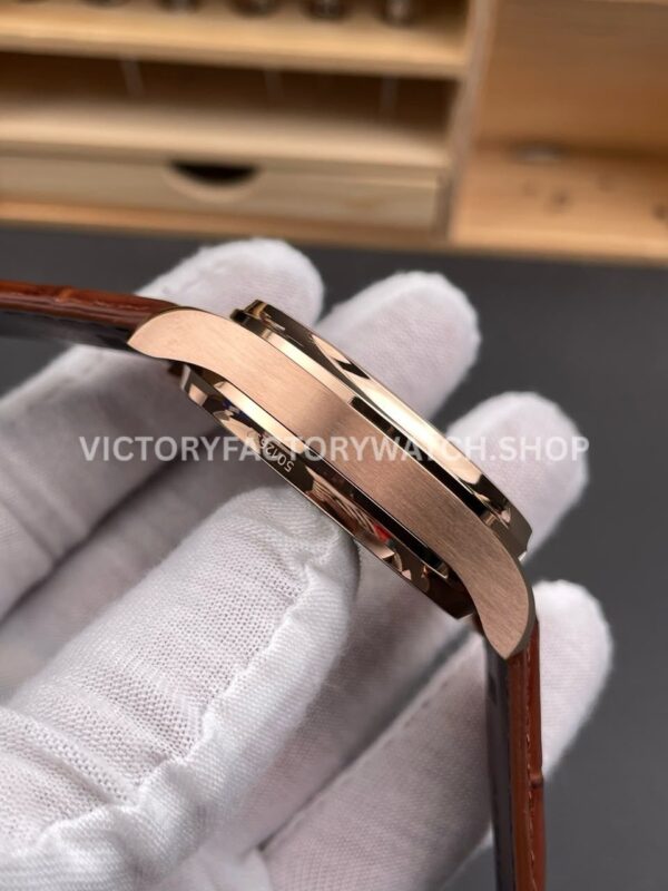 AZ Factory IWC Portuguese Automatic IW500701 42mm Rose Gold Leather Strap Arabic Numerals Silver Dial (8) AZ Factory IWC Portuguese Automatic IW500701 42mm Rose Gold Leather Strap Arabic Numerals Silver Dial