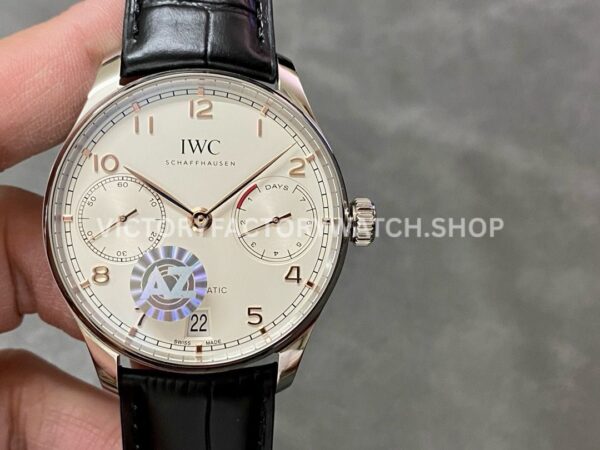 AZ Factory IWC Portuguese Automatic IW500704 42.3mm Steel Leather Strap Arabic numerals White Dial (6) AZ Factory IWC Portuguese IW500704 42.3mm Arabic numerals white dial replica watch