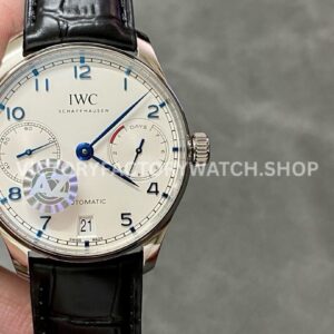 AZ Factory IWC Portuguese Automatic IW500704 42.3mm Steel Leather Strap Blue Arabic Numerals White Dial (6) AZ Factory IWC Portuguese IW500704 42.3mm white dial leather strap replica watch