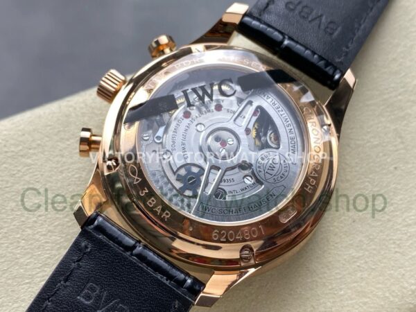 AZ Factory IWC Portuguese Chronograph IW371482 41mm Rose Gold Leather Strap Arabic Numerals Gery Dial (1) AZ Factory IWC Portuguese Chronograph IW371482 41mm Rose Gold Leather Strap Arabic Numerals Gery Dial