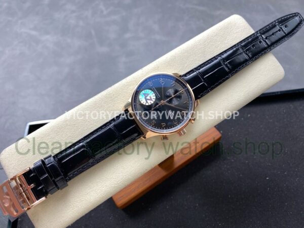 AZ Factory IWC Portuguese Chronograph IW371482 41mm Rose Gold Leather Strap Arabic Numerals Gery Dial (7) AZ Factory IWC Portuguese Chronograph IW371482 41mm Rose Gold Leather Strap Arabic Numerals Gery Dial