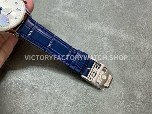 AZ Factory IWC Portuguese Chronograph IW371605 41mm Steel Blue Leather Strap Blue Arabic Numerals White Dial (6) AZ Factory IWC Portuguese Chronograph IW371605 41mm Steel Blue Leather Strap Blue Arabic Numerals White Dial