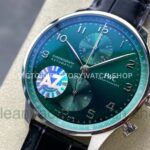 AZ Factory IWC Portuguese Chronograph IW371615 41mm Leather Strap Arabic Numerals Green Dial (2) AZ Factory IWC Portuguese Chronograph IW371615 41mm Leather Strap Arabic Numerals Green Dial