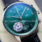 AZ Factory IWC Portuguese Chronograph IW371615 41mm Leather Strap Arabic Numerals Green Dial (3) AZ Factory IWC Portuguese Chronograph IW371615 41mm Leather Strap Arabic Numerals Green Dial