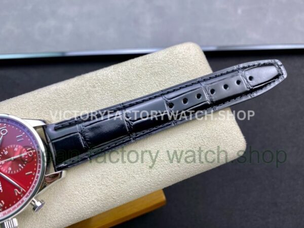 AZ Factory IWC Portuguese Chronograph IW371616 41mm Leather Strap Arabic Numerals Red Dial (4) AZ Factory IWC Portuguese Chronograph IW371616 41mm Leather Strap Arabic Numerals Red Dial