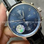 AZ Factory IWC Portuguese Chronograph IW371617 41mm Steel Leather Strap Blue Arabic Numerals Dial (5) AZ Factory IWC Portuguese Chronograph IW371617 41mm Steel Leather Strap Arabic Numerals Blue Dial