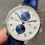 AZ Factory IWC Portuguese Chronograph IW371620 41mm Steel Leather Strap Blue Eye White Dial (2) AZ Factory IWC Portuguese Chronograph IW371620 41mm Steel Leather Strap Blue Eye White Dial