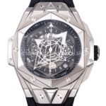 BBF Factory Hublot Big Bang Sang Bleu II 418.NX.1107.RX.MXM19 45mm Titanium Bl ( BBF Factory Hublot Big Bang Sang Bleu II 418.NX.1107.RX.MXM19 45mm Titanium Black Rubber Strap Black Skeletonized Dial