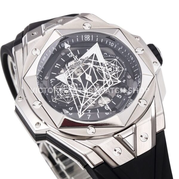 BBF Factory Hublot Big Bang Sang Bleu II 418.NX.1107.RX.MXM19 45mm Titanium Bl ( (4) BBF Factory Hublot Big Bang Sang Bleu II 418.NX.1107.RX.MXM19 45mm Titanium Black Rubber Strap Black Skeletonized Dial