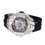 BBF Factory Hublot Big Bang Sang Bleu II 418.NX.1107.RX.MXM19 45mm Titanium Bl ( (7) BBF Factory Hublot Big Bang Sang Bleu II 418.NX.1107.RX.MXM19 45mm Titanium Black Rubber Strap Black Skeletonized Dial
