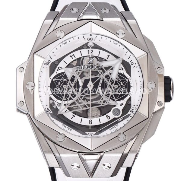 BBF Factory Hublot Big Bang Sang Bleu II 418.NX.2001.RX.MXM20 45mm Titanium Wh ( (9) BBF Factory Hublot Big Bang Sang Bleu II 418.NX.2001.RX.MXM20 45mm Titanium White Rubber Strap White Skeletonized Dial