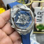 BBF Factory Hublot Big Bang Sang Bleu II 418.NX.5107.RX.MXM20 45mm Titanium Blue ( (6) BBF Factory Hublot Big Bang Sang Bleu II 418.NX.5107.RX.MXM20 45mm Titanium Blue Rubber Strap Blue Skeletonized Dial
