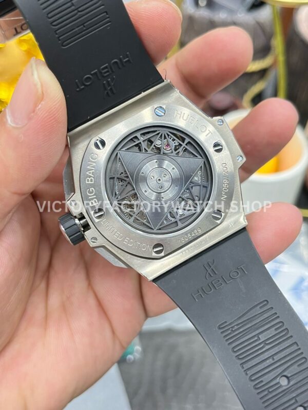 BBF Factory Hublot Big Bang Sang Bleu II 418.NX.5107.RX.MXM20 45mm Titanium Blue ( (8) BBF Factory Hublot Big Bang Sang Bleu II 418.NX.5107.RX.MXM20 45mm Titanium Blue Rubber Strap Blue Skeletonized Dial