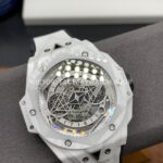 BBF Factory Hublot Big Bang Sang Bleu II 45mm 418.HX.2001.RX.MXM2 White Ce BBF Factory Hublot Big Bang Sang Bleu II 418.HX.2001.RX.MXM2 45mm White Ceramics White Rubber Strap
