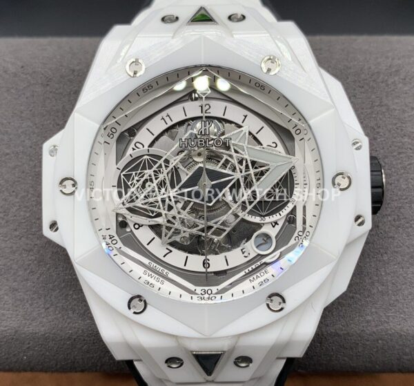 BBF Factory Hublot Big Bang Sang Bleu II 45mm 418.HX.2001.RX.MXM2 White Ce (3) BBF Factory Hublot Big Bang Sang Bleu II White Ceramic 45mm replica watch