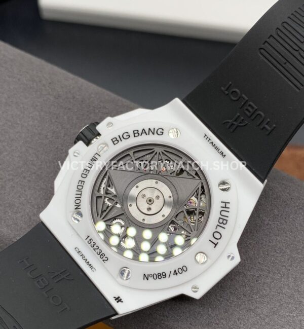 BBF Factory Hublot Big Bang Sang Bleu II 45mm 418.HX.2001.RX.MXM2 White Ce (6) BBF Factory Hublot Big Bang Sang Bleu II 418.HX.2001.RX.MXM2 45mm White Ceramics White Rubber Strap