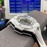 BBF Factory Hublot Big Bang Sang Bleu II 45mm 418.HX.2001.RX.MXM2 White Cera (1) BBF Factory Hublot Big Bang Sang Bleu II 418.HX.2001.RX.MXM2 45mm White Ceramics White Rubber Strap