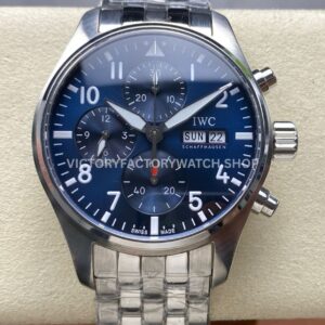 BLS Factory IWC Pilot Chronograph IW388102 41mm Arabic Numerals Blue Dial (3) BLS Factory IWC Pilot Chronograph IW388111 41mm black dial leather strap replica watch