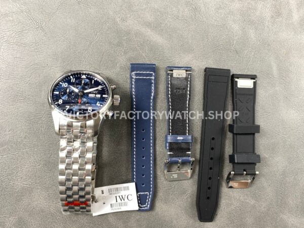 BLS Factory IWC Pilot Chronograph IW388102 41mm Arabic Numerals Blue Dial (8) BLS Factory IWC Pilot Chronograph IW388102 41mm Arabic Numerals Blue Dial