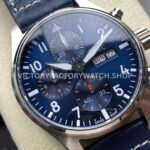 BLS Factory IWC Pilot Chronograph IW388102 41mm Leather Strap Blue Dial (1) BLS Factory IWC Pilot Chronograph IW388102 41mm Blue Leather Strap Blue Dial