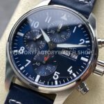 BLS Factory IWC Pilot Chronograph IW388102 41mm Leather Strap Blue Dial (2) BLS Factory IWC Pilot Chronograph IW388102 41mm Blue Leather Strap Blue Dial