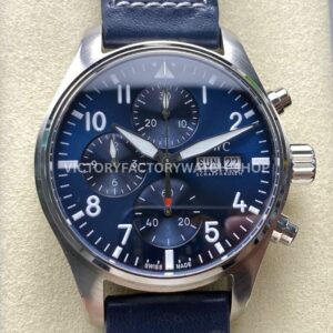 BLS Factory IWC Pilot Chronograph IW388102 41mm Leather Strap Blue Dial (3) BLS Factory IWC Pilot Chronograph IW388102 41mm blue dial replica watch