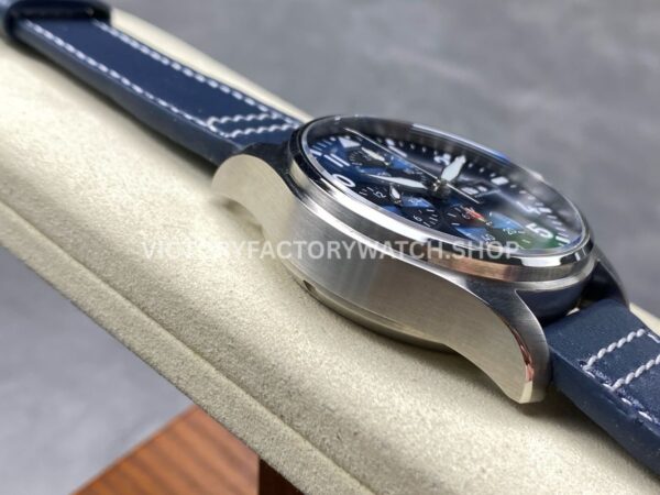 BLS Factory IWC Pilot Chronograph IW388102 41mm Leather Strap Blue Dial (4) BLS Factory IWC Pilot Chronograph IW388102 41mm Blue Leather Strap Blue Dial