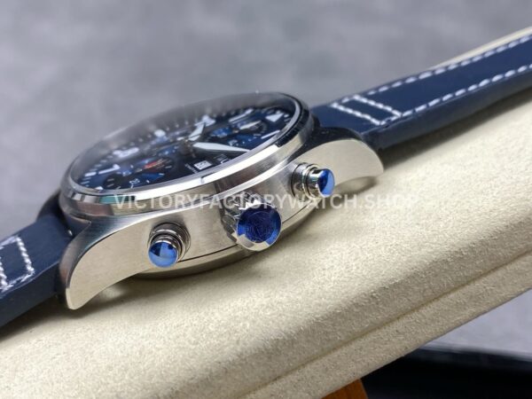 BLS Factory IWC Pilot Chronograph IW388102 41mm Leather Strap Blue Dial (5) BLS Factory IWC Pilot Chronograph IW388102 41mm Blue Leather Strap Blue Dial