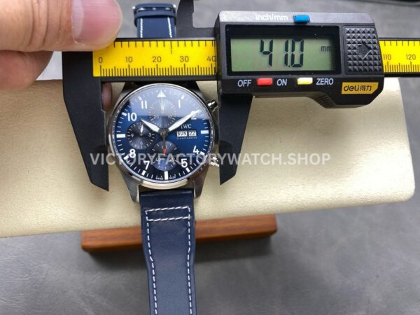 BLS Factory IWC Pilot Chronograph IW388102 41mm Leather Strap Blue Dial (8) BLS Factory IWC Pilot Chronograph IW388102 41mm Blue Leather Strap Blue Dial