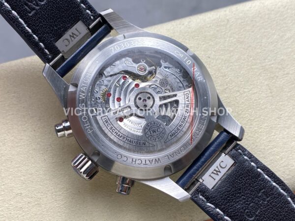 BLS Factory IWC Pilot Chronograph IW388102 41mm Leather Strap Blue Dial (9) BLS Factory IWC Pilot Chronograph IW388102 41mm Blue Leather Strap Blue Dial