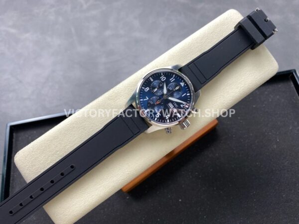 BLS Factory IWC Pilot Chronograph IW388102 41mm Rubber Strap Blue Dial (10) BLS Factory IWC Pilot Chronograph IW388102 41mm Rubber Strap Blue Dial