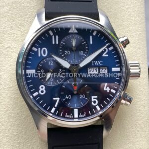 BLS Factory IWC Pilot Chronograph IW388102 41mm Rubber Strap Blue Dial (9) BLS Factory IWC Pilot Chronograph IW388102 41mm blue leather strap replica watch