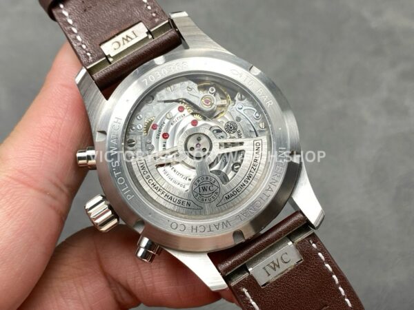 BLS Factory IWC Pilot Chronograph IW388103 41mm Steel Leather Strap Arabic Numerals Green Dial (12) BLS Factory IWC Pilot Chronograph IW388103 41mm Steel Leather Strap Arabic Numerals Green Dial