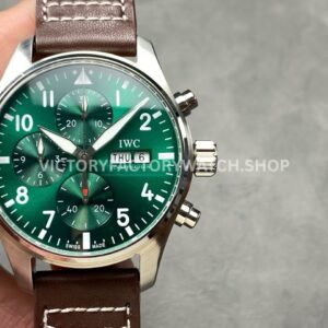 BLS Factory IWC Pilot Chronograph IW388103 41mm Steel Leather Strap Arabic Numerals Green Dial (2) BLS Factory IWC Pilot Chronograph IW388102 41mm blue dial rubber strap replica watch