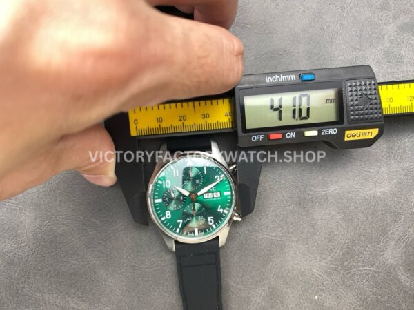 BLS Factory IWC Pilot Chronograph IW388103 41mm Steel Rubber Strap Arabic Numerals Green Dial (3) BLS Factory IWC Pilot Chronograph IW388103 41mm Steel Rubber Strap Arabic Numerals Green Dial