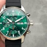 BLS Factory IWC Pilot Chronograph IW388103 41mm Steel Rubber Strap Arabic Numerals Green Dial (6) BLS Factory IWC Pilot Chronograph IW388103 41mm green dial leather strap replica watch