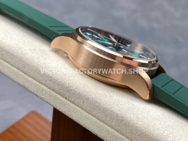 BLS Factory IWC Pilot Chronograph IW388110 41mm Rubber Strap Green Dial (4) BLS Factory IWC Pilot Chronograph IW388110 41mm Rose Gold Rubber Strap Green Dial