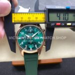 BLS Factory IWC Pilot Chronograph IW388110 41mm Rubber Strap Green Dial (8) BLS Factory IWC Pilot Chronograph IW388110 41mm Rose Gold Rubber Strap Green Dial