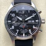 BLS Factory IWC Pilot Chronograph IW388111 41mm Arabic Numerals Black Dial (3) BLS Factory IWC Pilot Chronograph IW388110 41mm green dial rubber strap replica watch