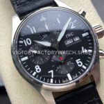 BLS Factory IWC Pilot Chronograph IW388111 41mm Leather Strap Arabic Numerals Black Dial (1) BLS Factory IWC Pilot Chronograph IW388111 41mm Leather Strap Arabic Numerals Black Dial