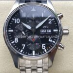 BLS Factory IWC Pilot Chronograph IW388111 41mm Steel Arabic Numerals Black Dial (1) BLS Factory IWC Pilot Chronograph IW388111 41mm black dial steel replica watch