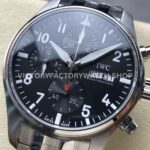 BLS Factory IWC Pilot Chronograph IW388111 41mm Steel Arabic Numerals Black Dial (2) BLS Factory IWC Pilot Chronograph IW388111 41mm Full Steel Arabic Numerals Black Dial